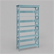 Scranton & Co Five-Tier Wood Bookcase in Sea Foam Blue Finish