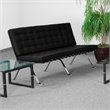 Scranton & Co Leather Tufted Loveseat in Black with Vintage Design