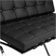 Scranton & Co Leather Tufted Loveseat in Black with Vintage Design
