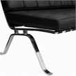 Scranton & Co Leather Tufted Loveseat in Black with Vintage Design