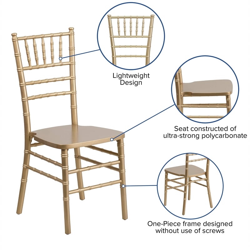 Scranton & Co Wood Chiavari Stacking Dining Chair in Gold
