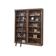 Scranton & Co Tall Wood Bookcase Bundle with Ladder in Oak Finish