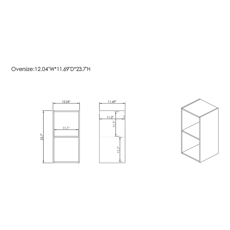 Scranton & Co Stackable 2-Cube MDF Bookcase in White Finish