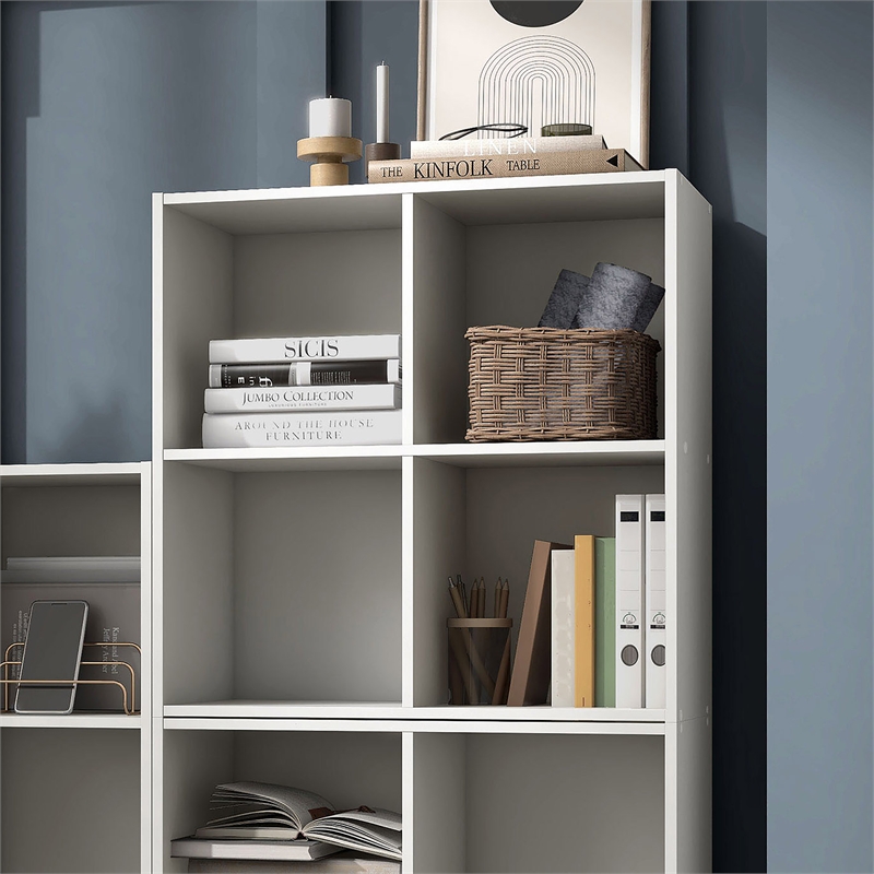 Scranton & Co Stackable 4-Shelf MDF Bookcase in White Finish