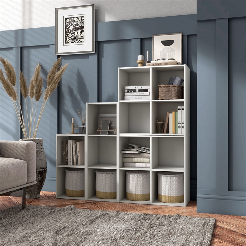 Scranton & Co Stackable 4-Shelf MDF Bookcase in White Finish