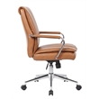 Scranton & Co Charlotte Pillow Top Vinyl Task Chair in Caramel