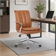 Scranton & Co Charlotte Pillow Top Vinyl Task Chair in Caramel