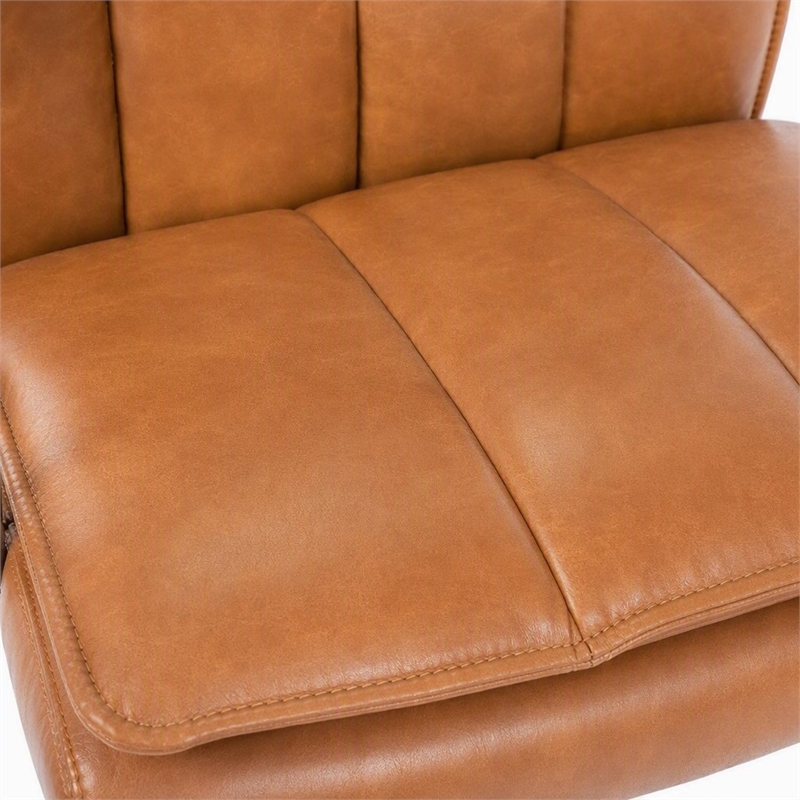 Scranton & Co Charlotte Pillow Top Vinyl Task Chair in Caramel