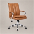 Scranton & Co Charlotte Pillow Top Vinyl Task Chair in Caramel