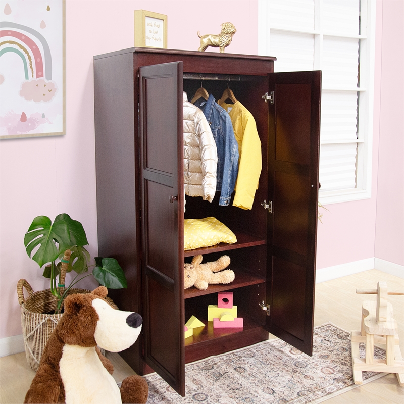 Scranton & Co 5 ft Tall Armoire Wardrobe Closet with Cherry Finish
