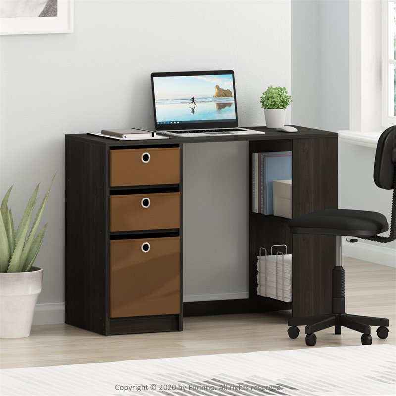 Scranton & Co Modern Computer Study Desk in Wood and Espresso Finish