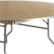 Scranton & Co Round Birchwood Folding Banquet Table in Natural and Silver