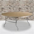 Scranton & Co Round Birchwood Folding Banquet Table in Natural and Silver