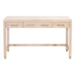 Scranton & Co Wood Desk in Light Honey Oak with 3 Drawers and Brass Accents