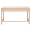 Scranton & Co Wood Desk in Light Honey Oak with 3 Drawers and Brass Accents