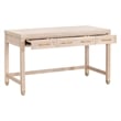 Scranton & Co Wood Desk in Light Honey Oak with 3 Drawers and Brass Accents