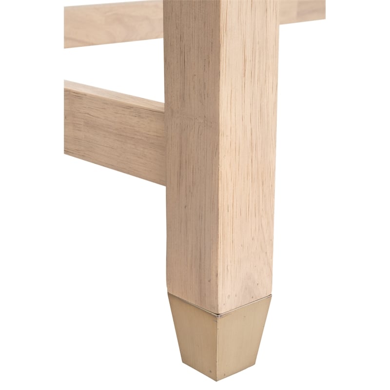 Scranton & Co Wood Desk in Light Honey Oak with 3 Drawers and Brass Accents