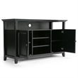 Scranton & Co Pine Wood TV Stand and Bookcase Set in Black for Small Spaces