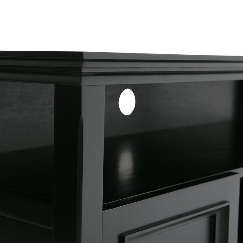 Scranton & Co Pine Wood TV Stand and Bookcase Set in Black for Small Spaces
