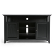Scranton & Co Pine Wood TV Stand and Bookcase Set in Black for Small Spaces