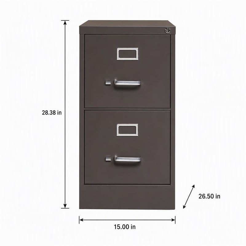 Scranton & Co 26.5-In Deep 2 Drawer Vertical Metal File Cabinet Espresso