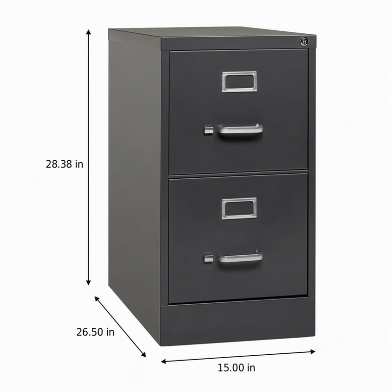 Scranton & Co 2-Drawer Letter Width Metal File Cabinet in Charcoal
