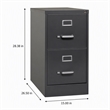 Scranton & Co 2-Drawer Letter Width Metal File Cabinet in Charcoal