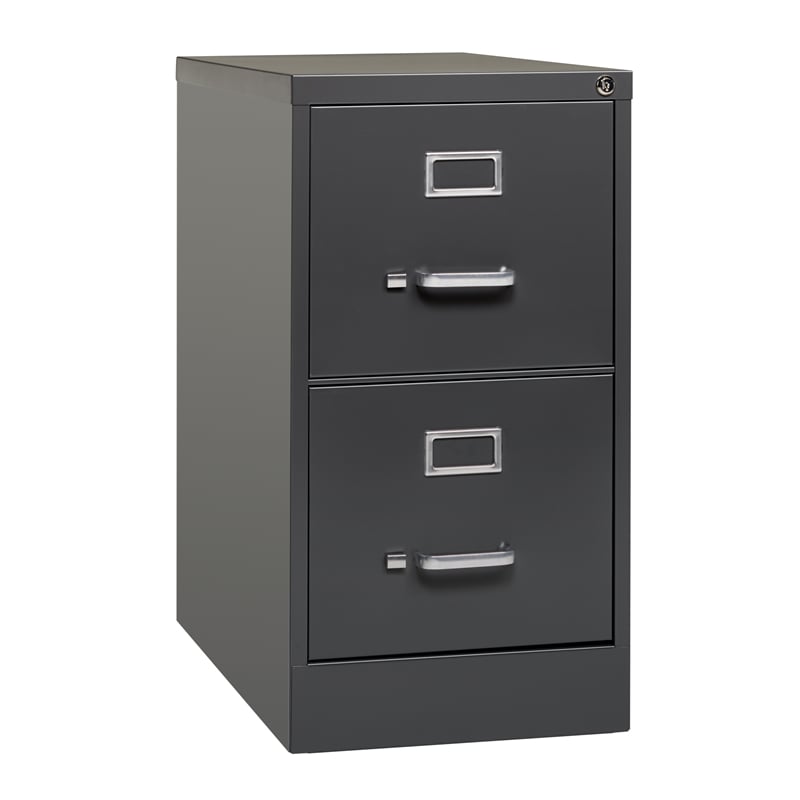 Scranton & Co 2-Drawer Letter Width Metal File Cabinet in Charcoal