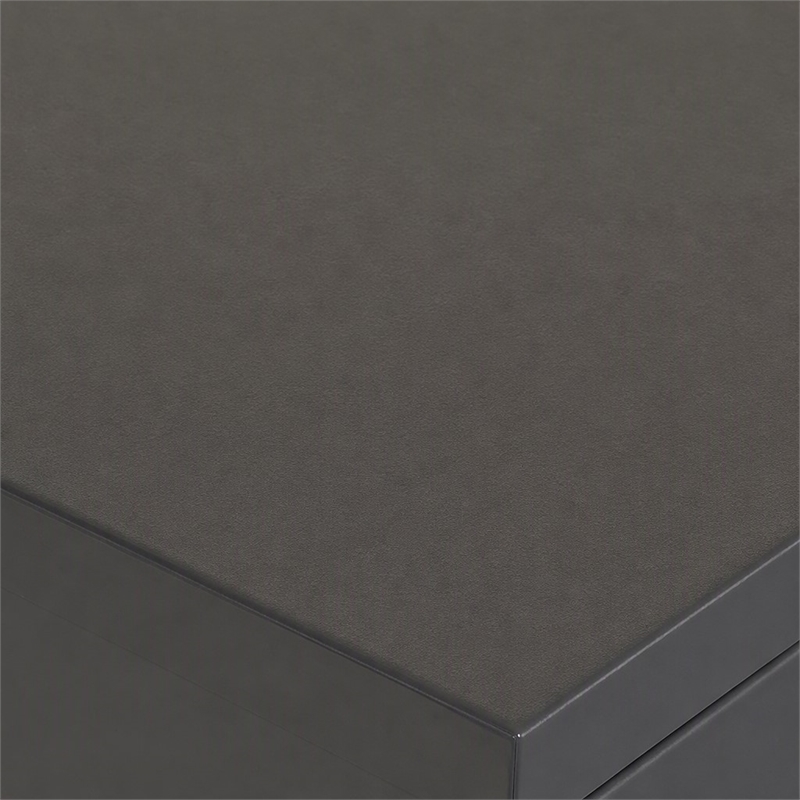 Scranton & Co 2-Drawer Letter Width Metal File Cabinet in Charcoal