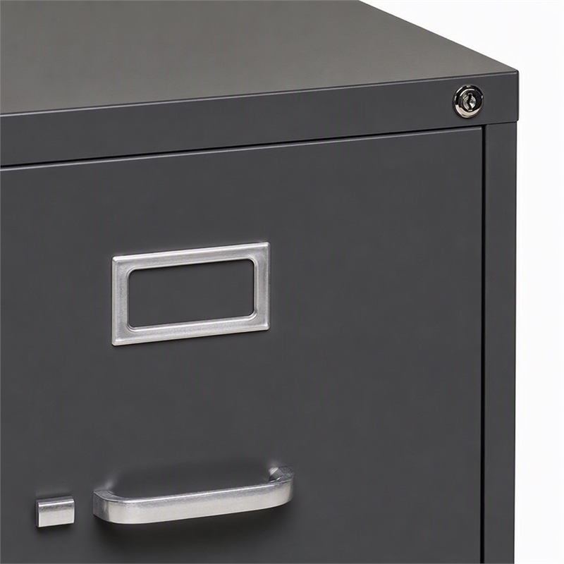 Scranton & Co 2-Drawer Letter Width Metal File Cabinet in Charcoal