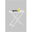 Scranton & Co Folding Tray Table in White Wood Finish with Handles