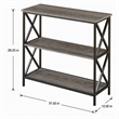 Scranton & Co Three-Tier Bookcase in Weathered Gray Finish