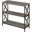 Scranton & Co Three-Tier Bookcase in Weathered Gray Finish