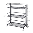 Scranton & Co 3-Tier Wide Folding Shelf in Durable Black Steel