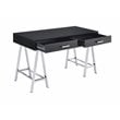 Scranton & Co 2-Drawer Rectangular Office Desk in Black and Chrome