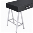 Scranton & Co 2-Drawer Rectangular Office Desk in Black and Chrome