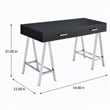 Scranton & Co 2-Drawer Rectangular Office Desk in Black and Chrome