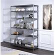 Scranton & Co Wooden Rectangular Bookshelf in Gray Oak and Chrome Metal