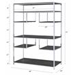 Scranton & Co Wooden Rectangular Bookshelf in Gray Oak and Chrome Metal