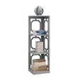 Scranton & Co Omega Corner Bookcase with 3-Tiers in Gray Wood Finish