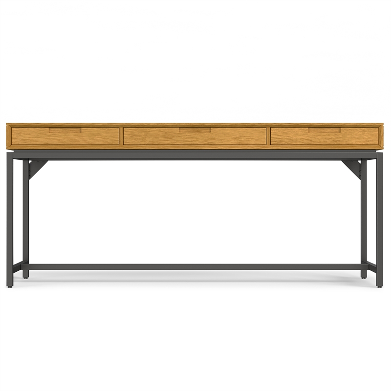 Scranton & Co Industrial 72 in Wide Wood Desk in Oak Veneer