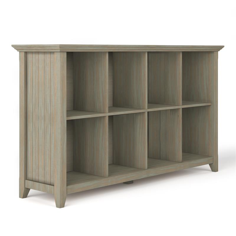 Scranton & Co 8-Cube Wood Sofa Table with Storage Distressed Gray