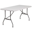 Scranton & Co 60 in x 30 in Plastic Folding Table in Granite White