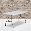 Scranton & Co 60 in x 30 in Plastic Folding Table in Granite White