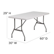 Scranton & Co 60 in x 30 in Plastic Folding Table in Granite White