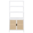 Scranton & Co Tall Metal Accent Cabinet with 3 Shelves and Cane Doors