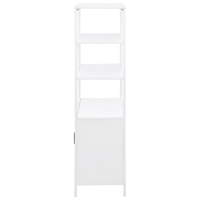 Scranton & Co Tall Metal Accent Cabinet with 3 Shelves and Cane Doors