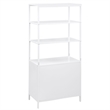 Scranton & Co Tall Metal Accent Cabinet with 3 Shelves and Cane Doors