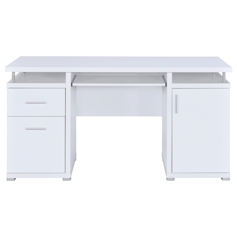 Scranton & Co 55-in 2-Drawer Wood Computer Desk in White Finish