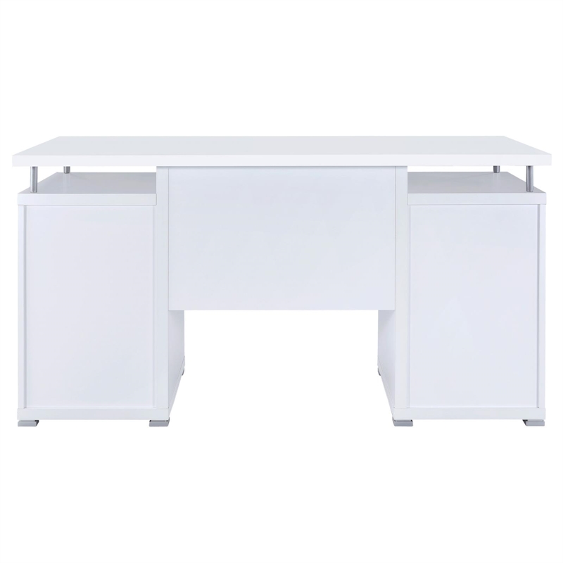 Scranton & Co 55-in 2-Drawer Wood Computer Desk in White Finish